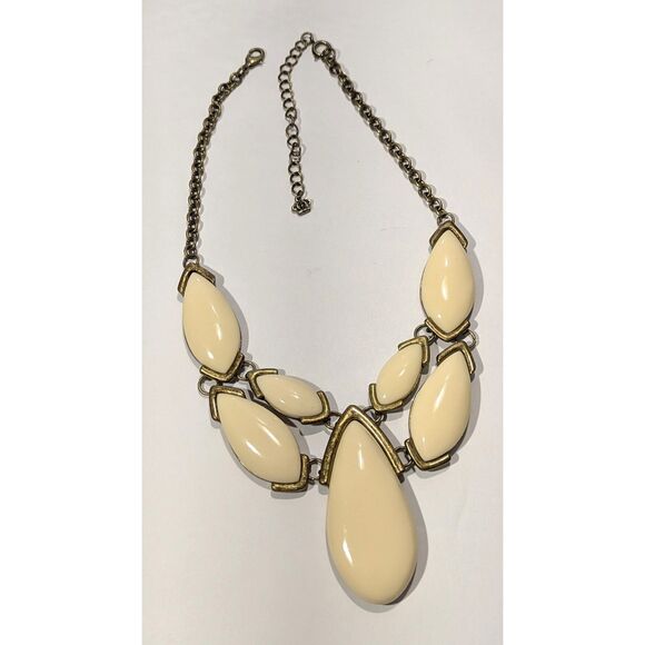 Premier Design Bold Cream and Gold Tone Statement Necklace - Picture 2 of 9